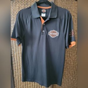 Harley Davidson Black and Orange Polo. New without tags